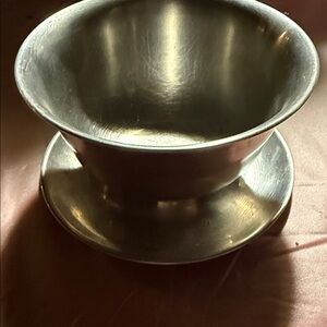 Selandia stainless steel chip and dip tray. Made in Denmark